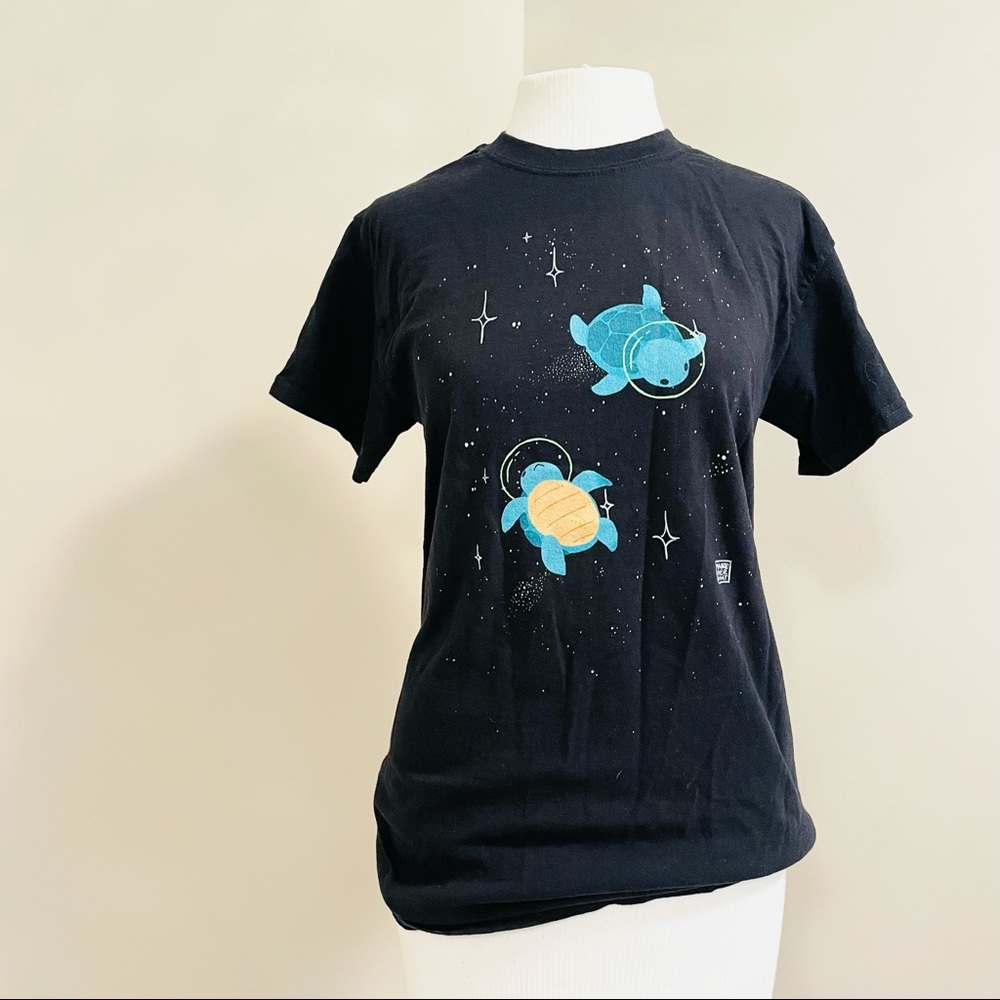 Black Space Turtle Astronauts Shirt Unisex Size Small Cute, Creative, Unique New